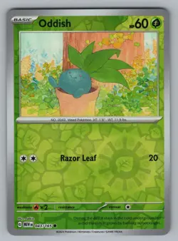ODDISH 043/165 C 151 POKEMON REVERSE HOLO NM MEW 2023 - Image 1