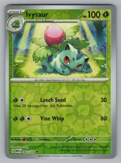 IVYSAUR 002/165 UC 151 POKEMON REVERSE HOLO NM MEW 2023 - Image 1