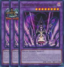 Yugioh! 3x Earthbound Servant Geo Kraken MP24-EN276 Ultra Rare 1st Ed NM - Image 1