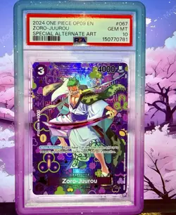 Bandai PSA 10 2024 One Piece OP09 Zoro-Juurou SP Alt Art Holo #067 EN - Image 1