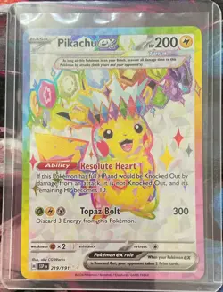 The Pokemon Company Pikachu ex 219/191 Surging Sparks UR Holo Full Art EN 200HP - Image 1