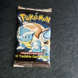 Pokemon TCG Base Set Blastoise Sealed Booster Pack 10 Cards English - Image 1