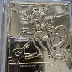 1999 Pokemon "Mewtwo" 23 Karat Gold Plated Special Edition Trading Card Collect - Image 3