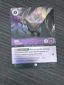 Doc Taking Notes 210/204 Epic Holofoil Wilds Unknown Snow White Disney Lorcana - Image 1