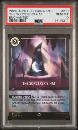 Ravensburger Disney Lorcana The Sorcerer's Hat Enchanted Holo 210/204 PSA 10 EN - Image 1