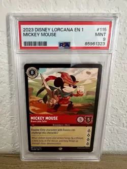 2023 Disney Lorcana MICKEY MOUSE Brave Little Tailor #115 PSA 9 Mint - Image 4