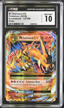 M Charizard EX 13/108 Evolutions Holo CGC GEM MINT 10 Very clean card - Image 1