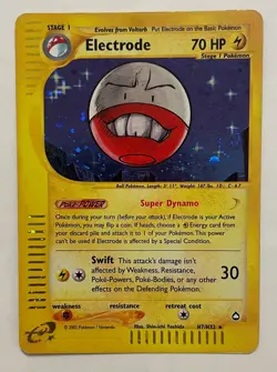 Electrode Holo Rare Aquapolis H7/H32 WOTC Vintage Pokemon Swirl - Image 1