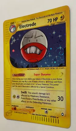 Electrode Holo Rare Aquapolis H7/H32 WOTC Vintage Pokemon Swirl - Image 2