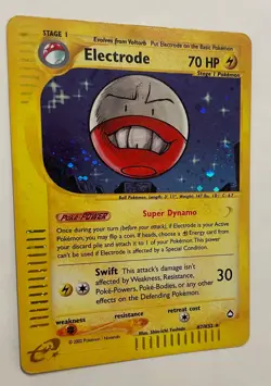 Electrode Holo Rare Aquapolis H7/H32 WOTC Vintage Pokemon Swirl - Image 3