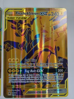 Reshiram & Charizard GX SM247 + Pikachu & Zekrom GX SM248 Jumbo Pokemon Cards - Image 3