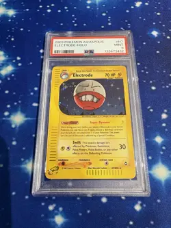 Pokemon Electrode Aquapolis Holo Rare H7 PSA 9 Mint Nice Swirl - Image 1