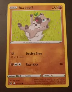 Pokemon Lost Origin Rockruff Common Card 109/196 NM - Image 1