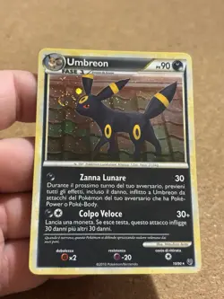 Umbreon 10/90 HOLO RARE SWIRL Set Senza Paura Carta Pokemon Italiana Good Played - Image 2