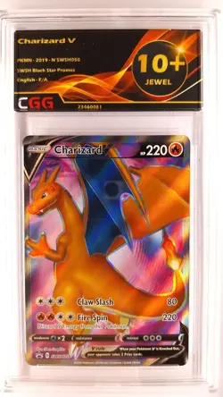 Carte pokemon Charizard V CGG 10+ Quads SWSH Black Star ENGLISH SWSH050 23460081 - Image 1