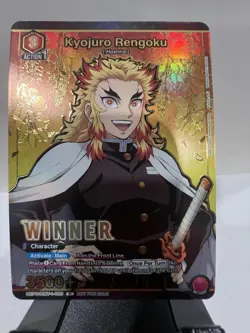 Kyojuro Rengoku WINNER KMY-1-089 Tournament Prom Union Arena Card Demon Slayer - Image 1