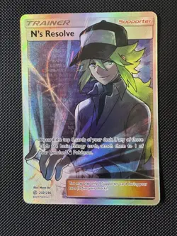 N's Resolve 232/236 Cosmic Eclipse Full Art Trainer Ultra Rare Pokemon Card New - Image 1
