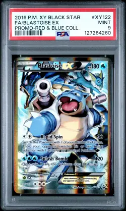 2016 POKEMON XY BLACK STAR PROMO #XY122 FULL ART/BLASTOISE EX PSA 9 - Image 1