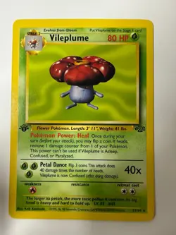 Vileplume 31/64 Rare Jungle Pokemon 1st Edition Lightly Played - Image 1