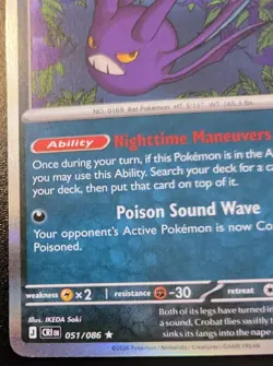 Crobat 051/086 Holo Rare Mega Evolution: Chaos Rising Pokemon TCG - Image 4
