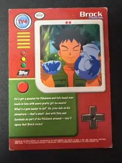 Brock 1999 Topps Pokemon TV Animation Edition Series 1 #TV4 Topps B - Image 2
