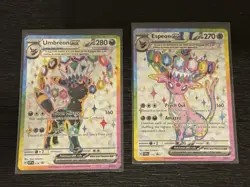 Pokemon TCG Prismatic Evolutions Umbreon 176 & Espeon 175 Ultra Rare Promo NM - Image 1