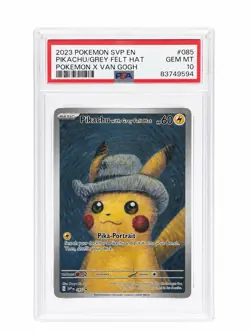 2023 Pokemon Pikachu with Grey Felt Hat Van Gogh Full Art 085 PSA 10. - Image 1