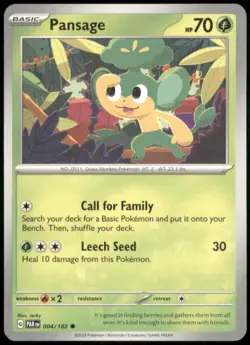 Pansage 004/182 SV04: Paradox Rift Common Regular LP Pokemon TCG - Image 1
