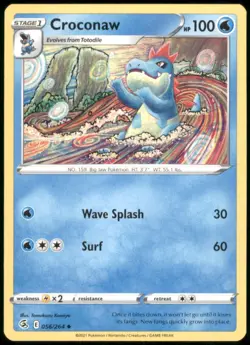 Croconaw 056/264 SWSH08: Fusion Strike Regular LP Pokemon TCG - Image 1