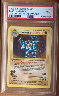 PSA 9 Mint - Machamp - Holo 8 Base Set 1st Edition Shadowless - Pokemon TCG - Image 1