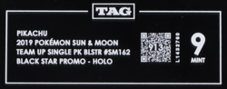 2019 Pokemon Sun & Moon Team Up SM162 Pikachu Black Star Promo Holo TAG 9 (913) - Image 3