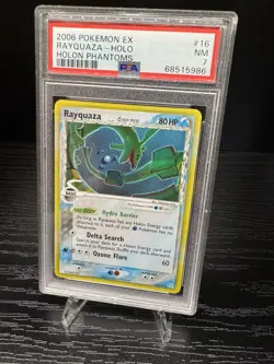 PSA 7 NM Rayquaza 16/110 EX Holon Phantoms Delta Species Holo Rare Pokemon - Image 1