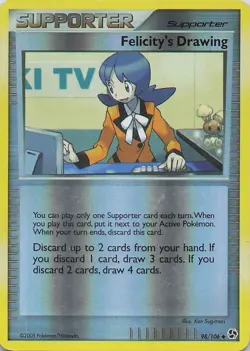 Pokemon TCG Great Encounters #98/106 Felicity's Drawing Reverse Holo - Image 1