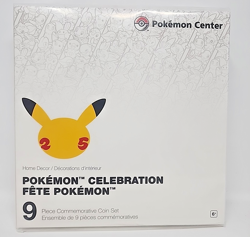 Pokemon Celebration Commemorative Coin Set (9-Piece) 25th Anniversary New - Image 1