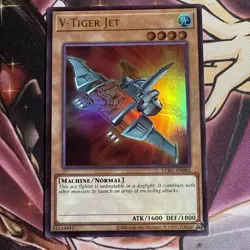 Yugioh V-Tiger Jet LCKC-EN082 Ultra Rare 1st NM - Image 1