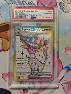 2025 Pokemon SVP EN #175 Espeon ex Promo Premium Figure Coll PSA 10 GEM MINT - Image 1
