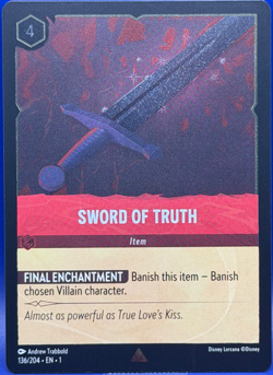 Disney Lorcana Sword of Truth 136/204 Rare Cold FOIL EN 1 The First Chapter - Image 1