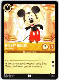 Mickey Mouse - True Friend 13/204 Uncommon Fabled NM Lorcana Disney - Image 1