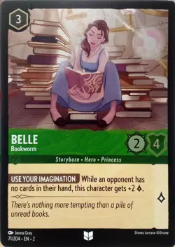 71/204 BELLE BOOKWORM RISE OF FLOODBORN FOIL UNCOMMON DISNEY LORCANA CARD - Image 1