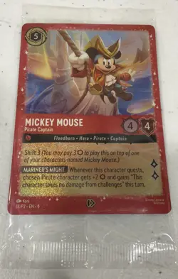 Mickey Mouse Pirate Captain 18/P2 EN 6 Disney Lorcana Promo Brand New Sealed - Image 1