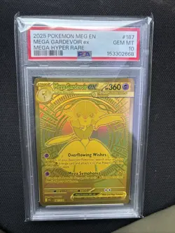 Pokemon 2025 Mega Gardevoir ex 187 Gold Hyper Rare Mega Evolution GEM MT PSA 10 - Image 1