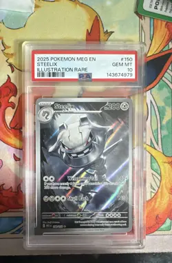 Steelix 150/132 Mega Evolution Illustration Rare PSA 10 Pokemon Card IR - Image 1