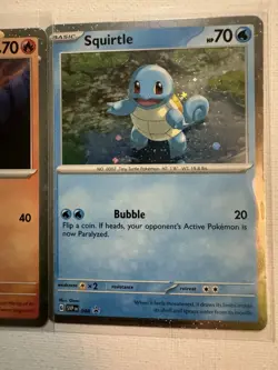 Pokemon 151 Promo Starter Cards Charmander, Squirtle, and Bulbasaur Cosmos Holo - Image 4
