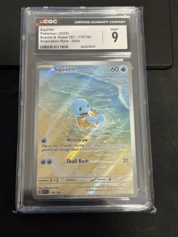 SQUIRTLE CGC 9 2023 POKEMON SV 151 #170/165 ILLUSTRATION RARE HOLO 016 - Image 3