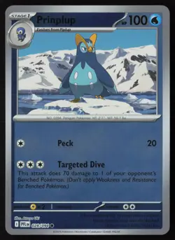 Pokemon Prinplup 028/094 ME02: Phantasmal Flames Reverse Holo Pack Fresh - NM - Image 1