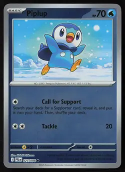 Pokemon Piplup - 027/094 ME02: Phantasmal Flames Reverse Holo Pack Fresh - NM - Image 1