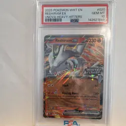 The Pokemon Company Reshiram ex 020/086 White Flare Stamped Holo EN PSA 10 - Image 1