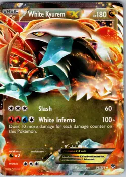 Pokemon TCG White Kyurem EX 96/135 Plasma Storm Holo LP - Image 1