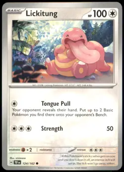 Lickitung 124/162 SV05: Temporal Forces Common Regular NM Pokemon TCG - Image 1