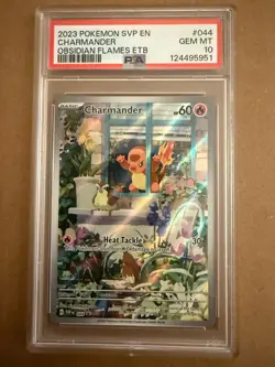 Pokemon Charmander TCG Card 044 Obsidian Flames ETB Promo PSA 10 Gem Mint - Image 1